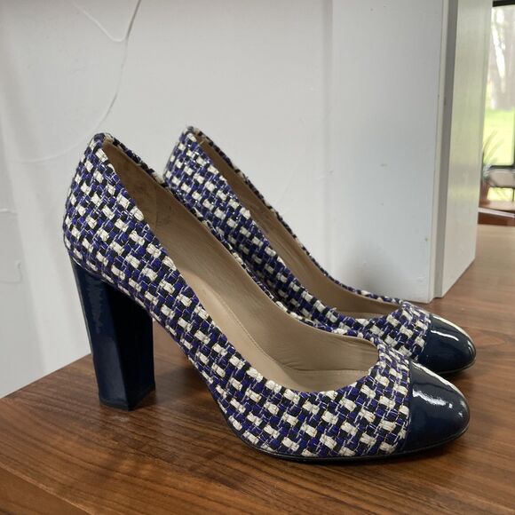 J. Crew Collection Etta Tweed Pumps Block Heels Size 7 - Picture 1 of 15